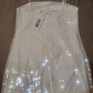12th Tribe White Sequin Dress